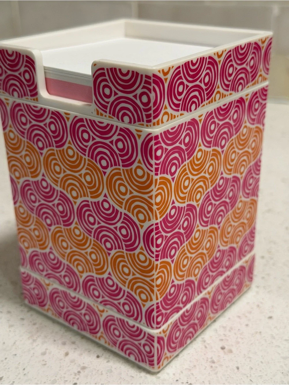 Jonathan Adler Vibrant Pink, Orange and Ivory 3 pc Desk Set/ Pen Cup